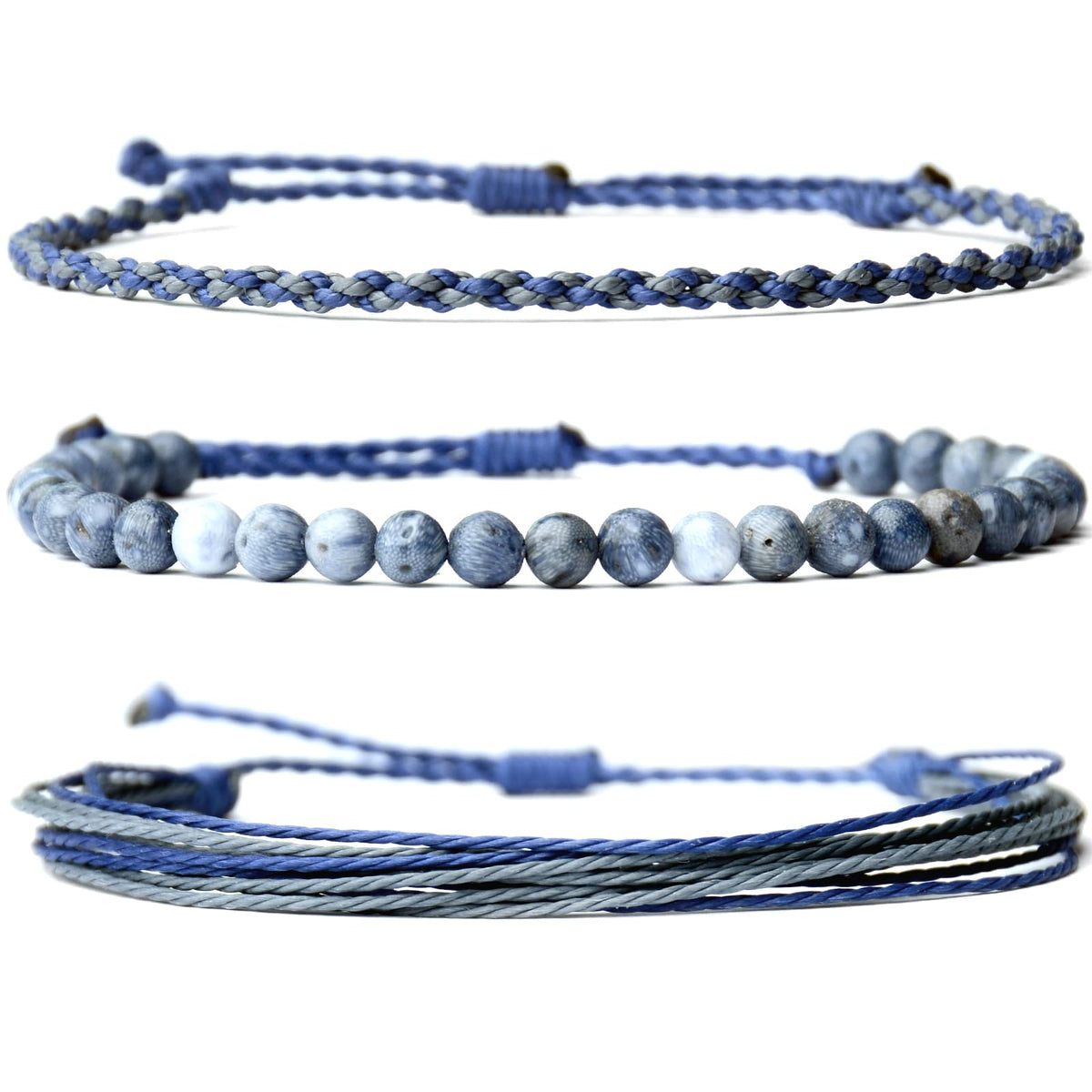 Mezcla Vida Handmade Natural Stone Beaded Healing Bracelet Gift for Men Adjustable Rope String Bracelet