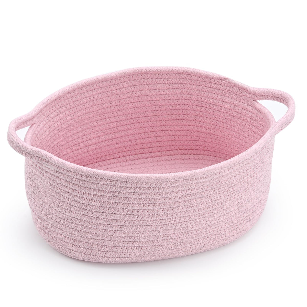 Happyiren Brown Woven Cotton Rope Storage Basket with Lace Trim
