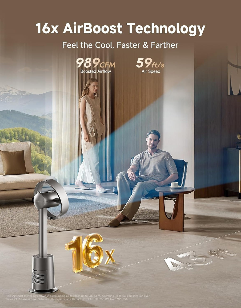 dreame Bladeless Tower Fan MF10 for Bedroom with 270° Spatial Airflow