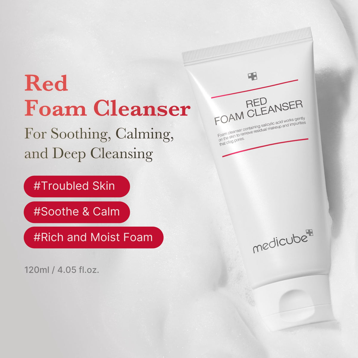 medicube Facial Cleanser PDRN Pink Glutathione Capsule Foam Cleanser