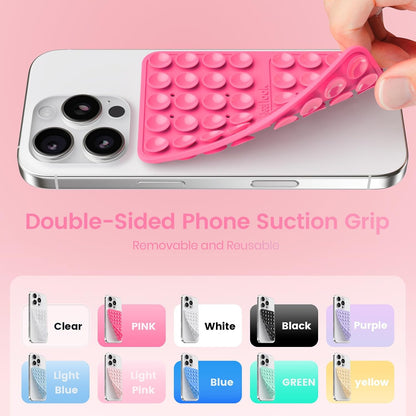 Klearlook Silicone Double Sided Suction Cup Phone Case Mount, Transparent