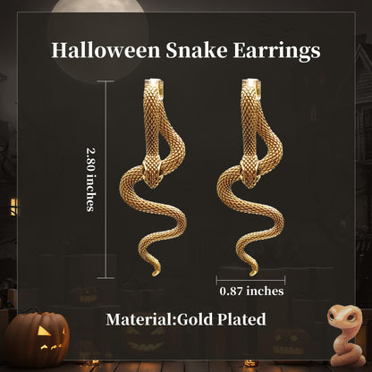 Snake Earrings, Gothic Jewelry Snake Jewelry as Halloween Gifts for Women