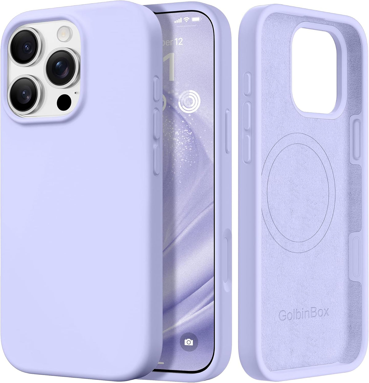 GolbinBox Magnetic for iPhone 13/14 Case, Silicone Cover, Blackcurrant