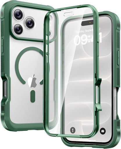 Diaclara Designed for iPhone 15 Plus Case 6.7 Inch, Full-Body Clear Bumper Cases w/Built-in Screen Protector, 360 Protective Rugged Case + Glass Camera Lens Protector,Mint Green