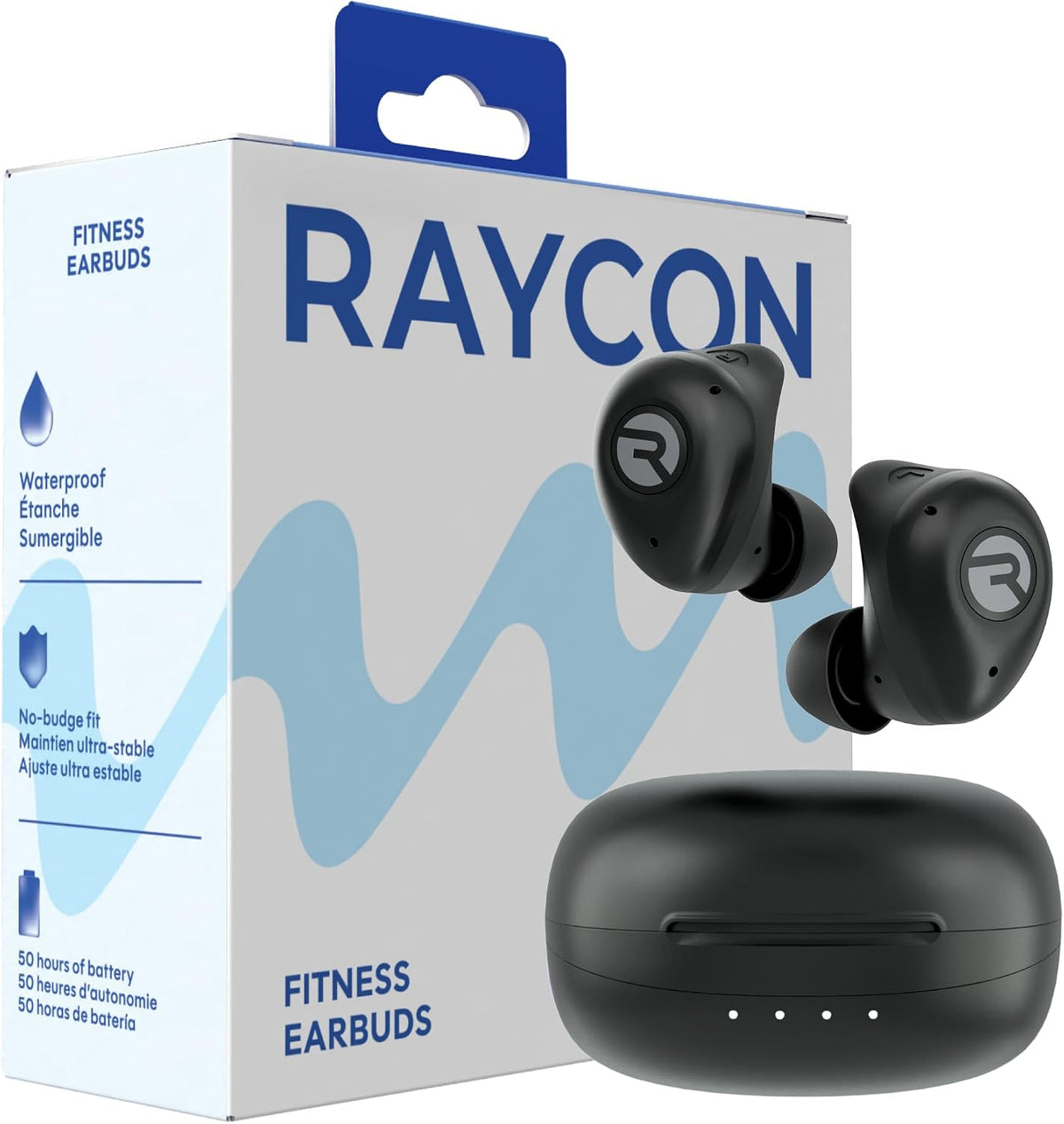Raycon The Fitness Noise Cancelling Earbuds, 2nd Gen, Black