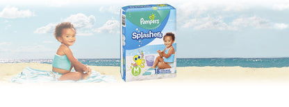 Pampers Splashers Swim Diapers, Size 4, 18 Count, Disposable Swim Diapers, Contains Mess, No Swell