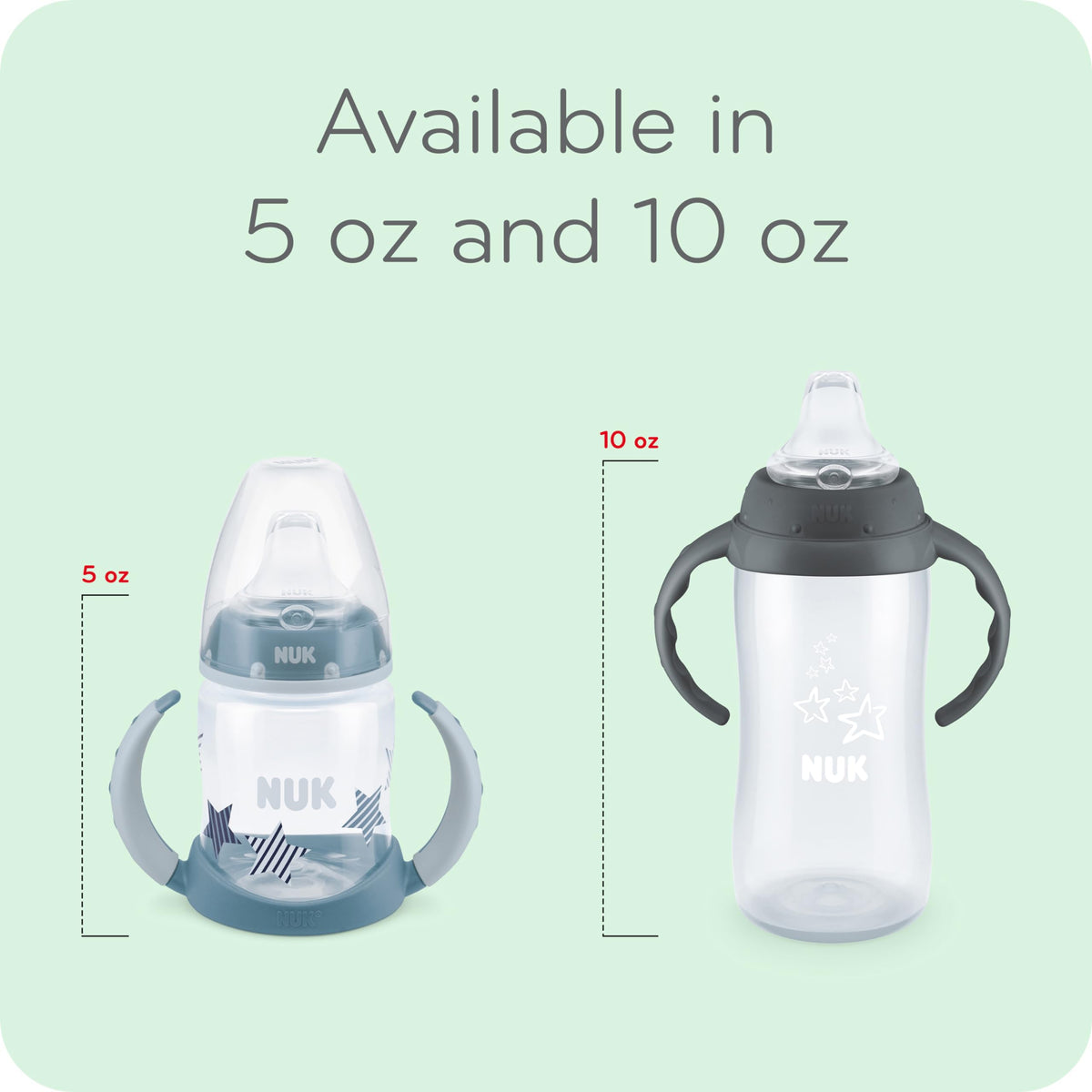 NUK Learner Cup, Ms. Rachel, 10 oz, 8+ Months, 2 pack – Soft Spout, Easy-Grip Handles, BPA Free, Spill Proof Transition Sippy Cup
