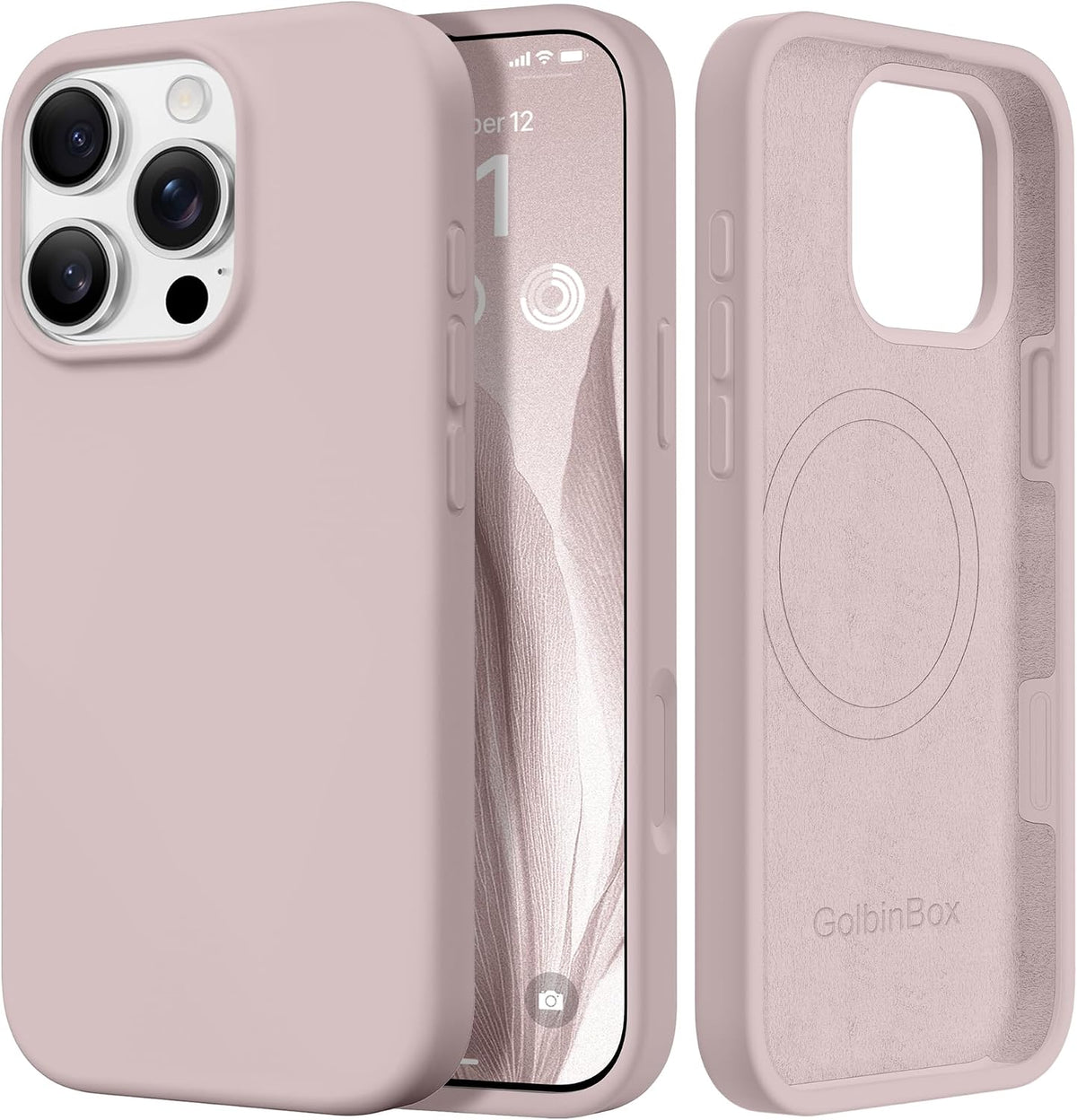 GolbinBox Magnetic for iPhone 13/14 Case, Silicone Cover, Blackcurrant