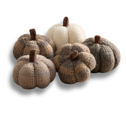 Mini Knit Pumpkins Set of 5, Fall Décor (Autumn Set)