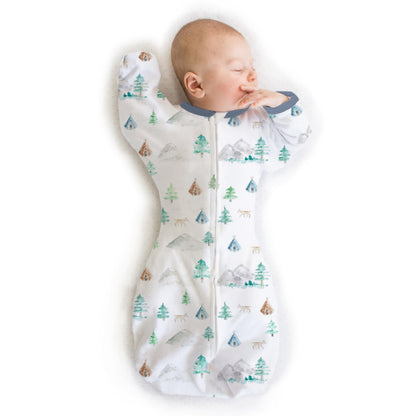 SwaddleDesigns Transitional Swaddle Sack, Cotton, Heathered Gray, 6-9mo
