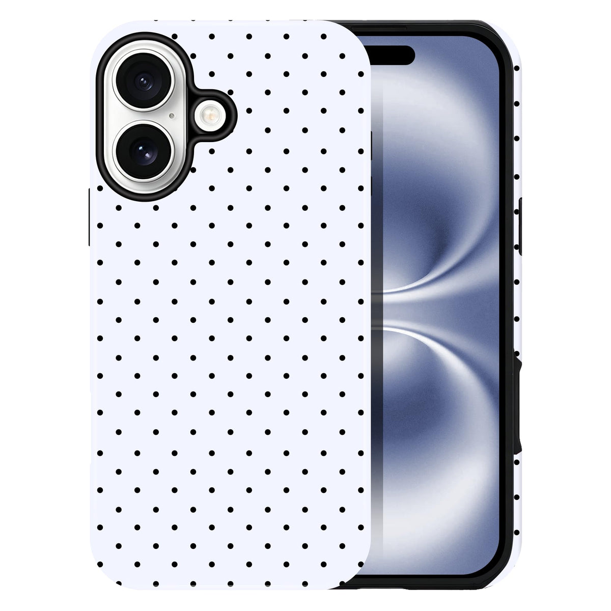 Polka Dot Pattern Phone Case for iPhone 17 6.3", White