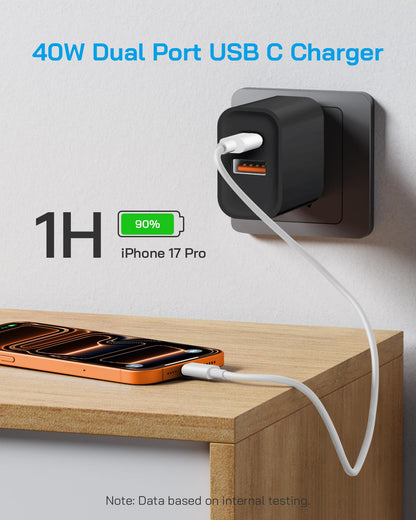 [4 Pack] 20W USB C Charger Block Fast Charging Multiport Adapter