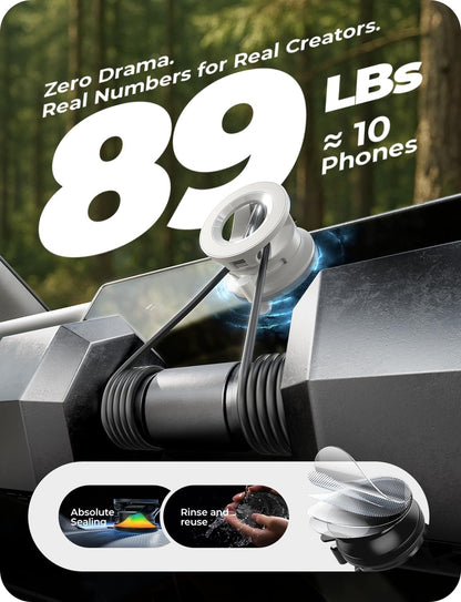 LISEN for MagSafe Car Mount [3800gf Strong Magnet&90+LBS Suction] 360° Adjustable Vacuum Magnetic Phone Holders for Your Car, for iPhone 18 Pro Max 17 16 15 Car Accessories Women Men Smartphone White
