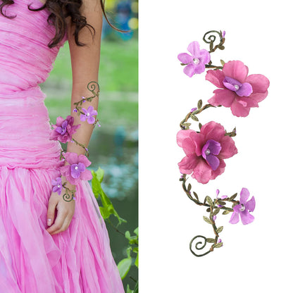 FRESHME Renaissance Fairy Floral Arm Wrap - 1 PC Elf Bracelet Forest Mother Nature Costume Renfaire Cosplay Fairy Accessories