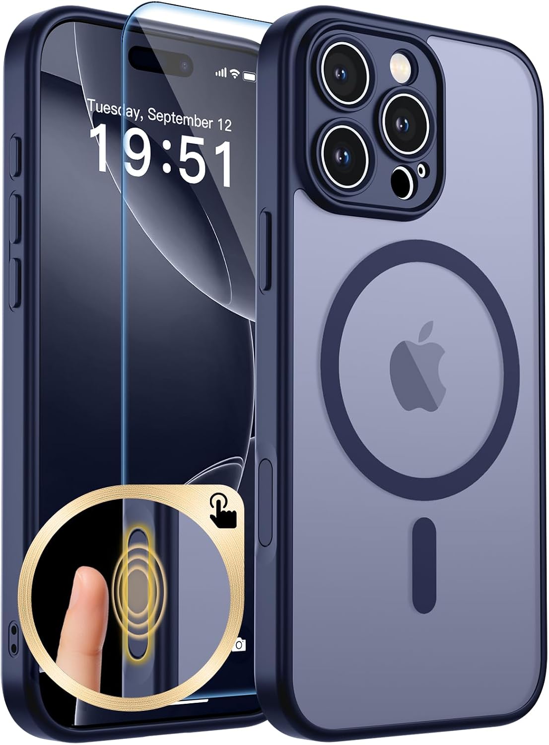 zapica Magnetic for iPhone Air Case, Dark Blue
