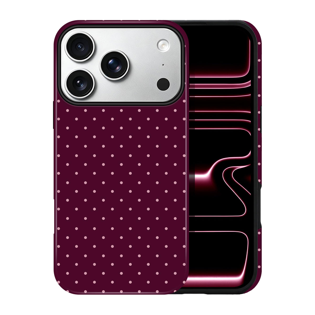 Polka Dot Pattern Phone Case for iPhone 17 6.3", White