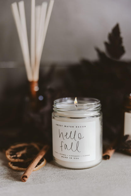 Sweet Water Decor Cinnamon Roll Candle, 9oz Clear Jar, Fall Scent