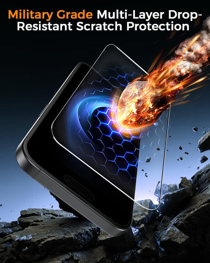 SIBEITU 3+3 Pack Screen Protector + Camera Lens Protector for iPhone 14 Pro