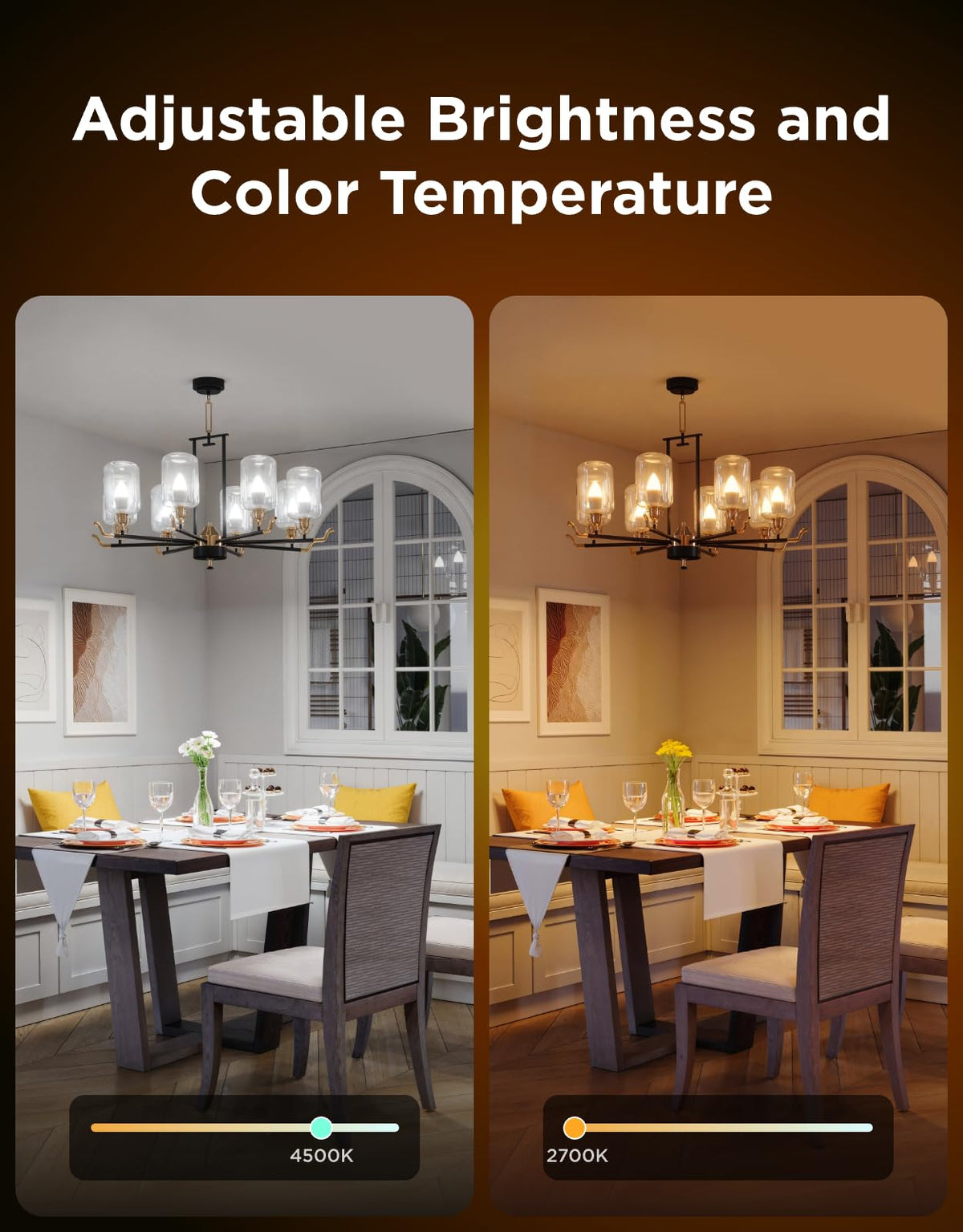 Govee E12 Led Bulb, Color Changing Candelabra Bulbs 450 LM, 80 CRI, 4 Pack