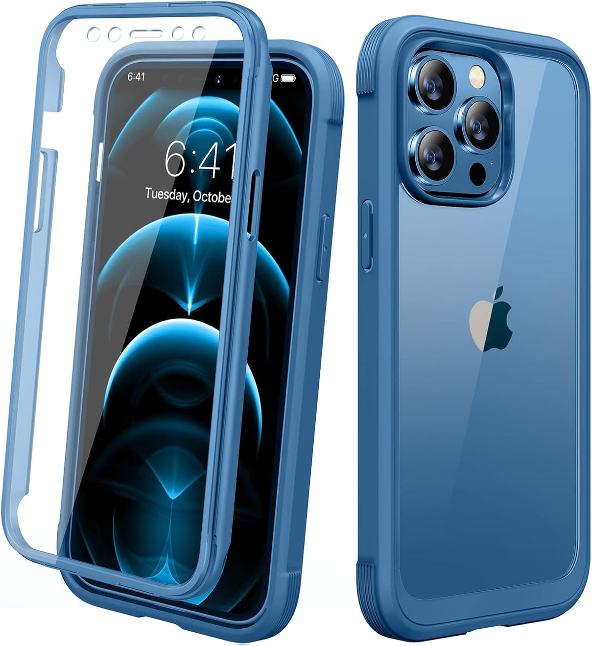 Diaclara Designed for iPhone 15 Plus Case 6.7 Inch, Full-Body Clear Bumper Cases w/Built-in Screen Protector, 360 Protective Rugged Case + Glass Camera Lens Protector,Mint Green