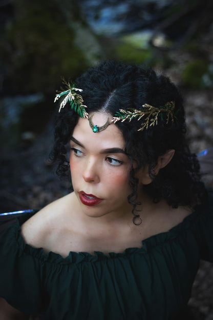 MOSTORY Renaissance Fairy Flower Crown, Woodland Elf Crown Headpiece