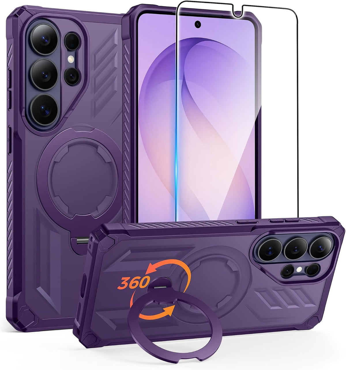 FNTCASE for iPhone 17 Case with 360 Spin Magnetic Stand