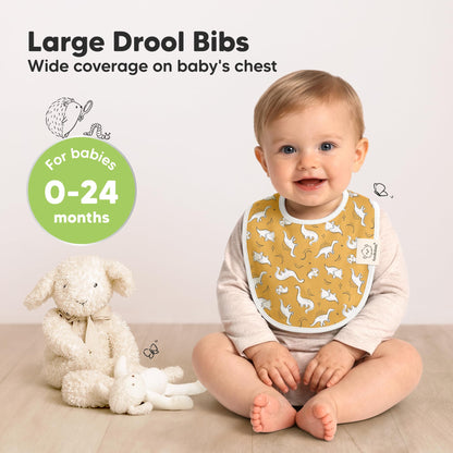 KeaBabies 8-Pack Organic Baby Bibs for Drooling and Teething (Sweet Charm)