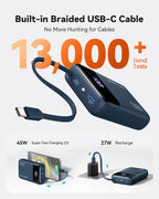 INIU Portable Charger, Smaller 45W Fast Charging Power Bank, 10000mAh Black