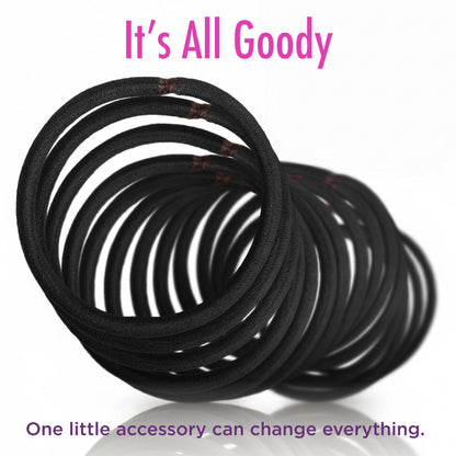 Goody Ouchless Elastic Hair Ties, 30 Ct, Black, 4MM Rubber Bands, Pain-Free