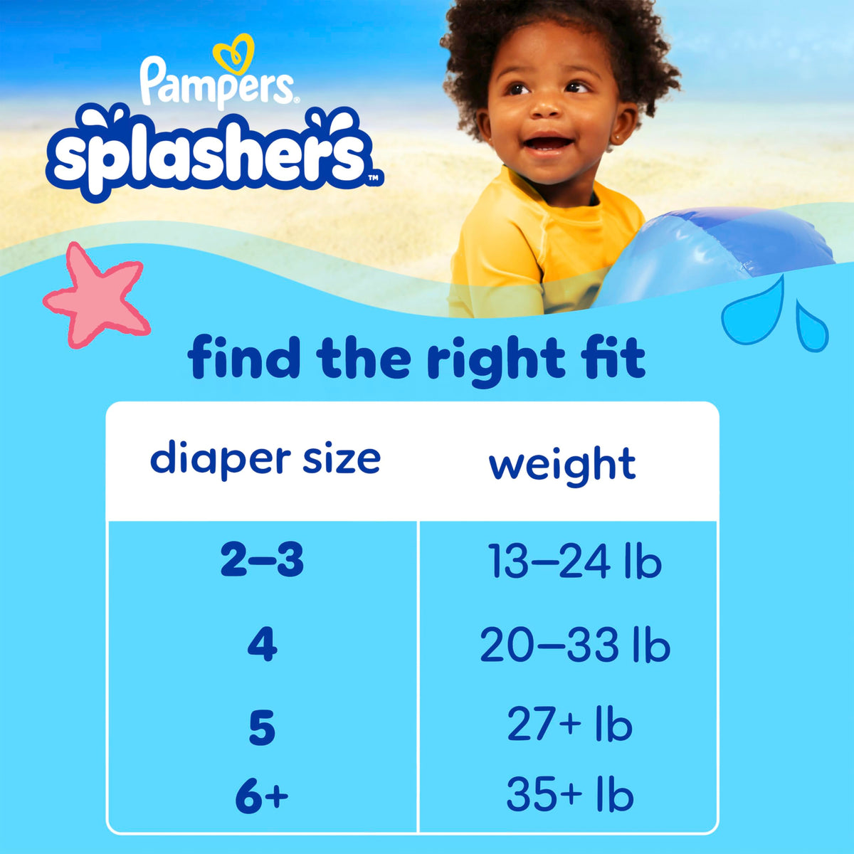Pampers Splashers Swim Diapers, Size 4, 18 Count, Disposable Swim Diapers, Contains Mess, No Swell