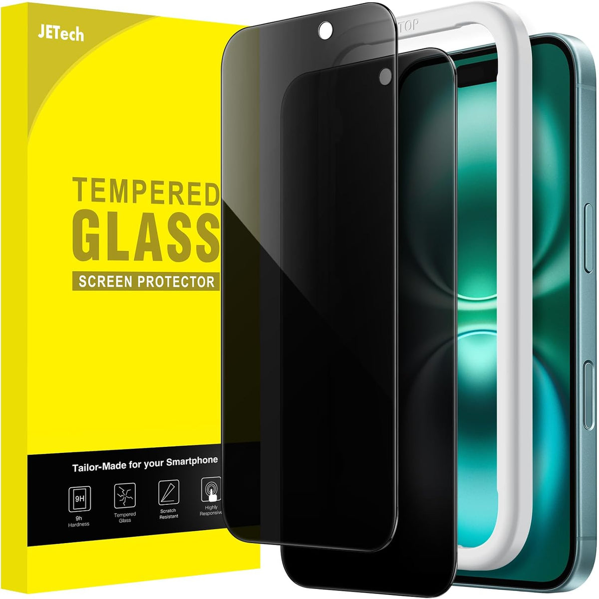 JETech Privacy Screen Protector for iPhone 16 Pro Max, 2-Pack