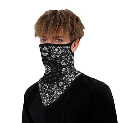 YAYOUREL Neck Gaiter Face Mask Bandanas for Men Women UV Face Scarf Cover Ear Loop Hole Facemask for Fishing Running Cycling