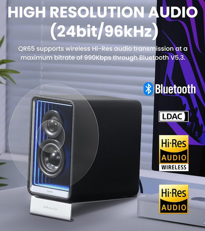 Edifier QR65 RGB Light Desktop Active Monitor, 70W RMS, Hi-Res Audio, Black