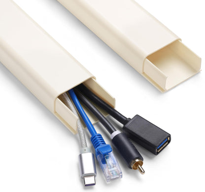 ZhiYo 85" Cord Cover for 1 Wire, Mini White Cord Hider Wall, 0.5"W x 0.3"H