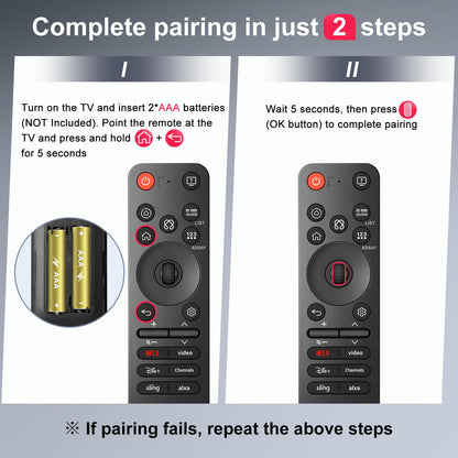 (2 Pack) Replacement Remote Control for Roku TV, for TCL Roku/Onn Roku TVs