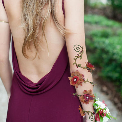 FRESHME Renaissance Fairy Floral Arm Wrap - 1 PC Elf Bracelet Forest Mother Nature Costume Renfaire Cosplay Fairy Accessories