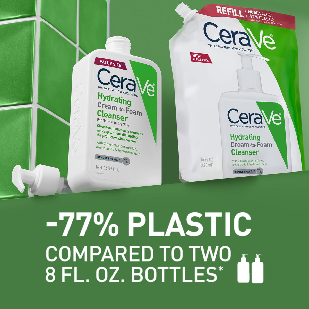 CeraVe Hydrating Cream To Foam Cleanser, Gentle Face Cleanser, 19oz