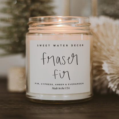Sweet Water Decor Christmas Candle Gift, Holiday Scented 9oz Clear Jar