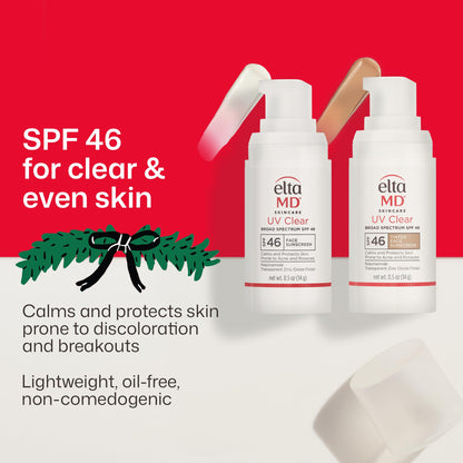 EltaMD UV Clear Face Sunscreen with Zinc Oxide, Oil-Free, SPF 46 and SPF 50