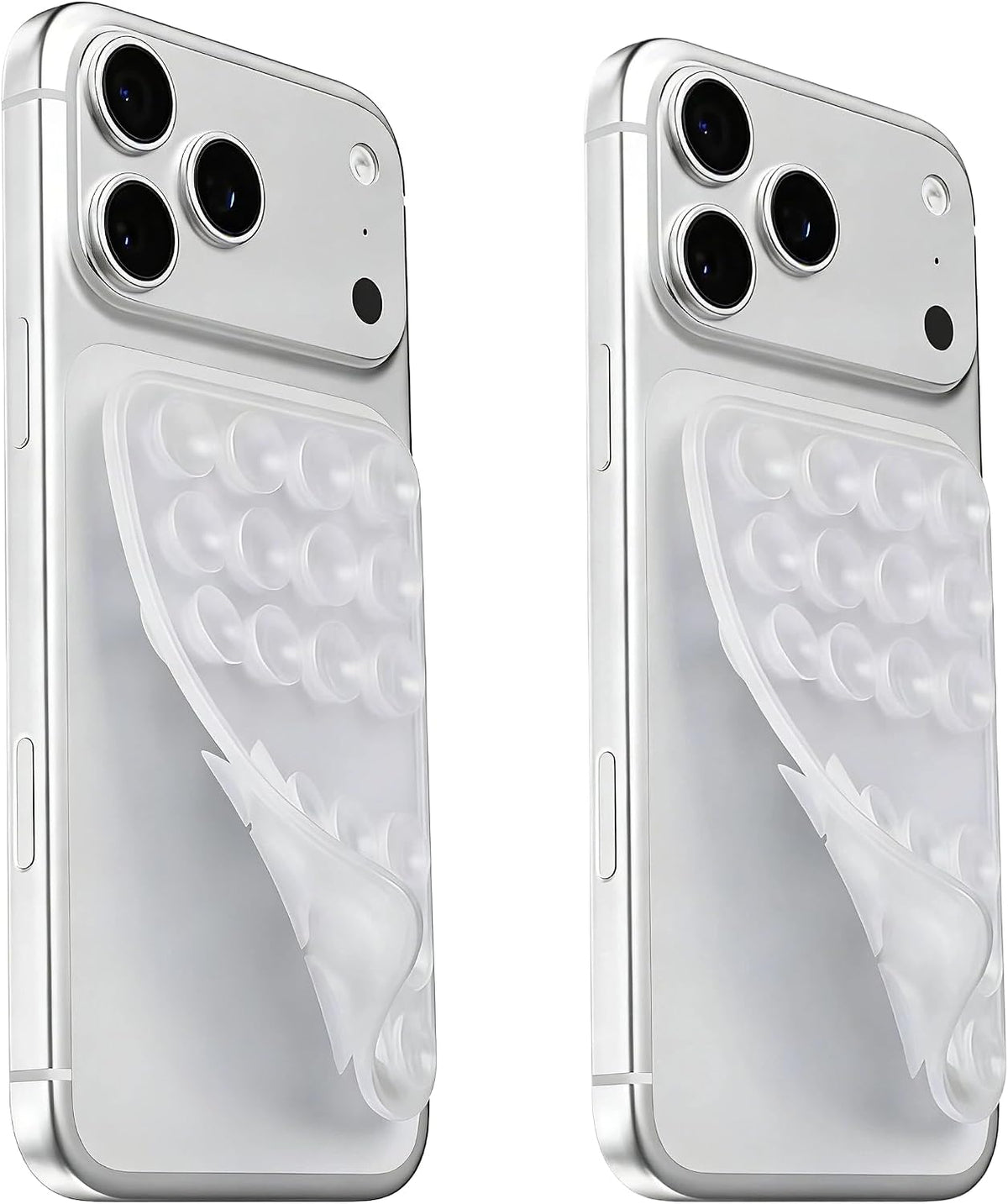 Upgraded Double Sided Silicone Suction Phone Case Detachable Mount, White