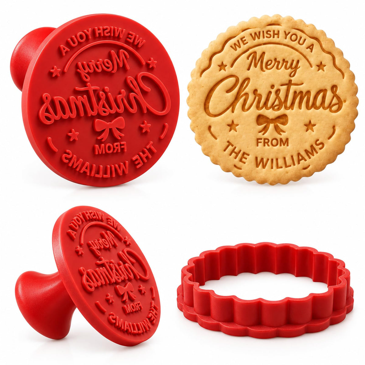 Personalized Cookie Stamp for Family Name Christmas Cookies & Gifts