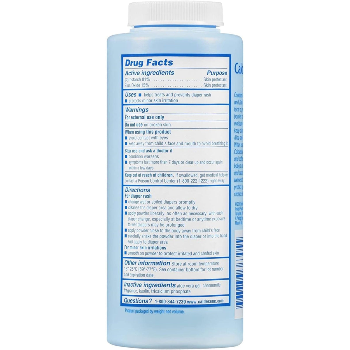 Caldesene Medicated Protecting Powder with Zinc Oxide & Cornstarch-Talc Free, 5 Ounce (5 Pack)