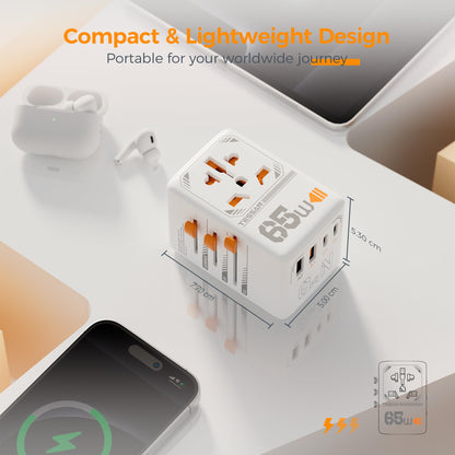 TESSAN Universal Travel Adapter Worldwide with 2 USB C for EU USA AU