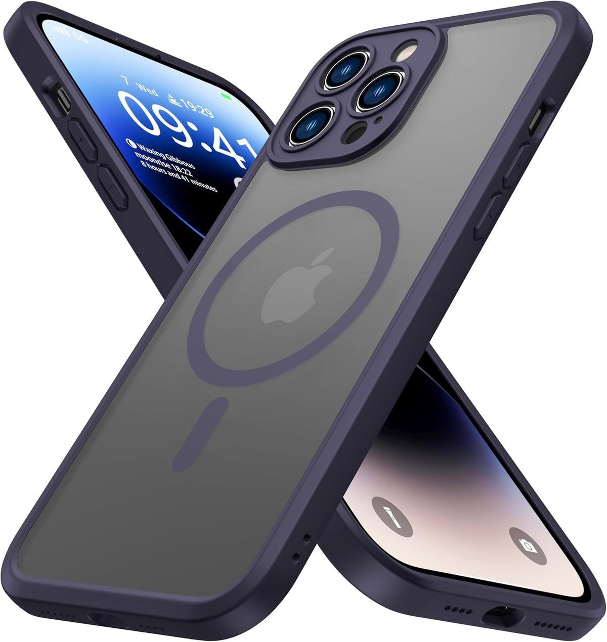 ImpactStrong Magnetic Guard Designed for iPhone 17 Air Case [Camera Protection] [Military Grade Drop Tested] [Compatible with MagSafe] Slim Translucent Matte Phone Case (6.6") - Navy Blue