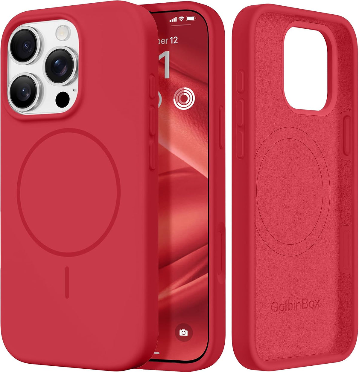 GolbinBox Magnetic for iPhone 13/14 Case, Silicone Cover, Blackcurrant