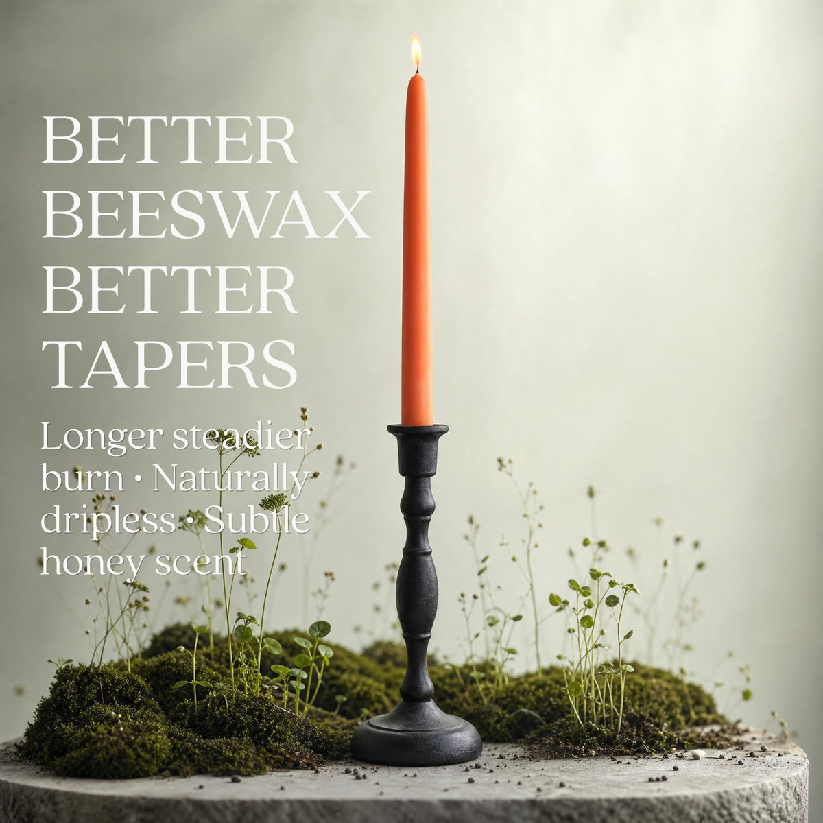 Taper Candles, 12 Inch Terracotta, 2 Count