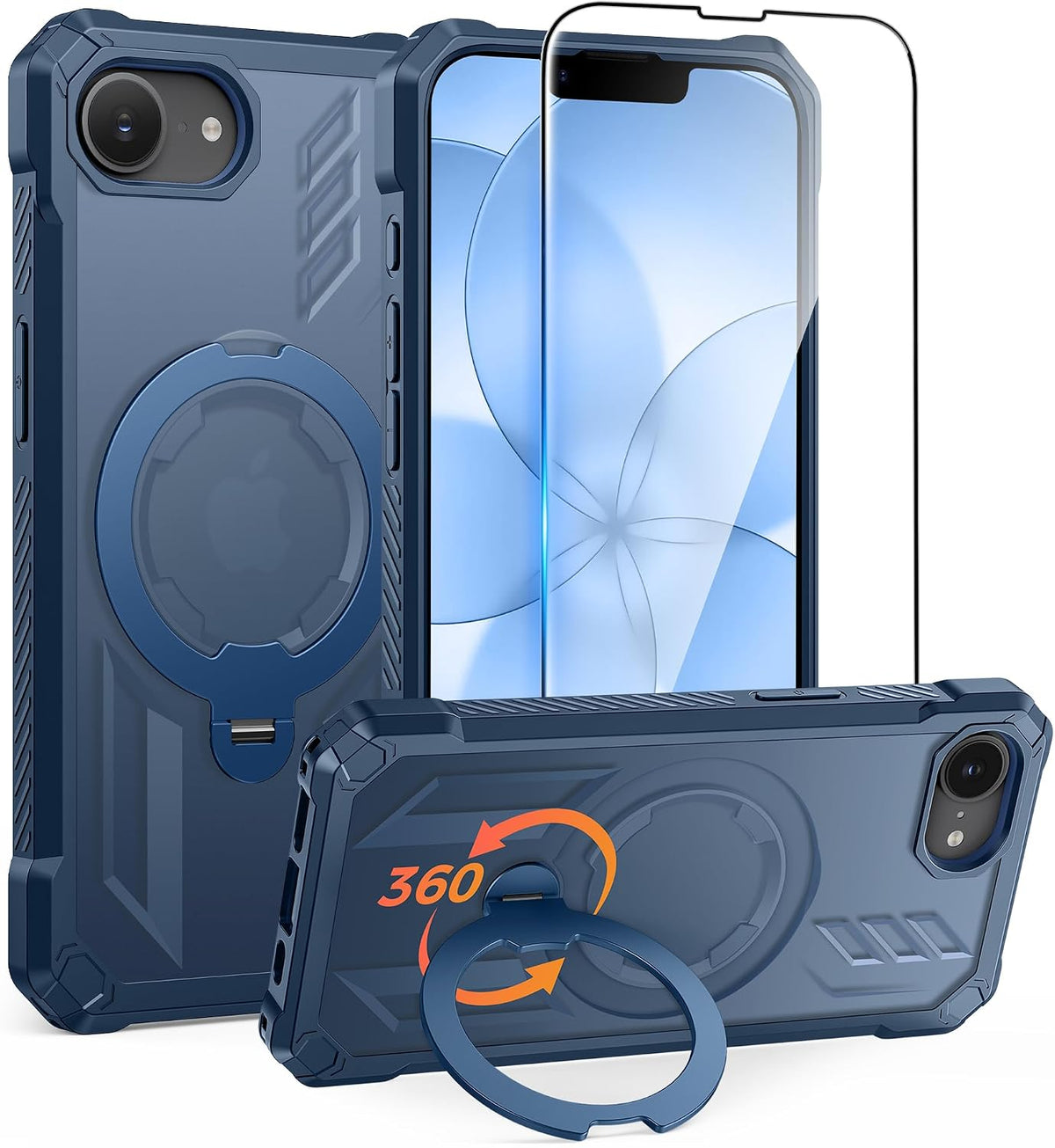 FNTCASE for iPhone 17 Case with 360 Spin Magnetic Stand