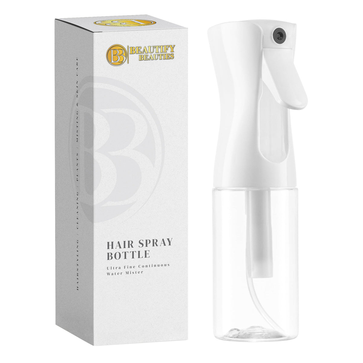 BeautifyBeauties Continuous Spray Bottle for Hair, 10.1 oz Mister Spray