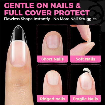 UNA GELLA Short Sharp Square Nail Tips 504pcs X-Soft Flat Square Nails