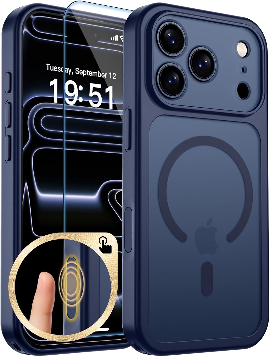 zapica Magnetic for iPhone Air Case, Dark Blue